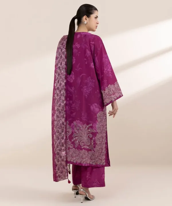 Clearance Sapphire 3 Piece - Embellished Silk Suit