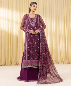 Discount Sapphire 3 Piece - Embroidered Chiffon Suit MagentaDupatta