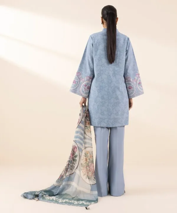 Discount Sapphire 3 Piece - Embroidered Cotton Jacquard Suit