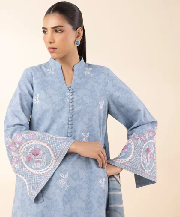 Discount Sapphire 3 Piece - Embroidered Cotton Jacquard Suit