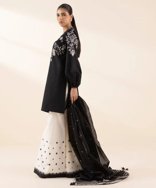 Fashion Sapphire 3 Piece - Embroidered Cotton Jacquard Suit