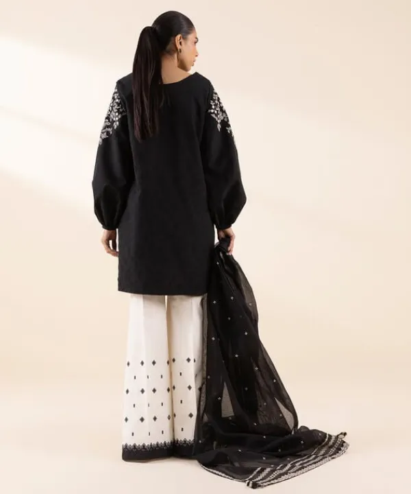 Fashion Sapphire 3 Piece - Embroidered Cotton Jacquard Suit