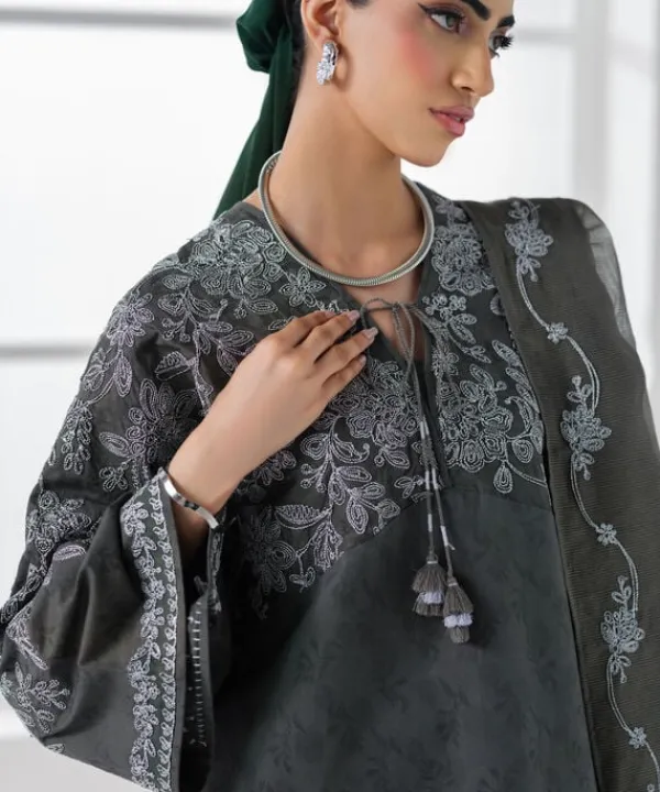 Discount Sapphire 3 Piece - Embroidered Cotton Jacquard Suit