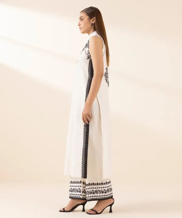 New Sapphire 3 Piece - Embroidered Cotton Jacquard Suit