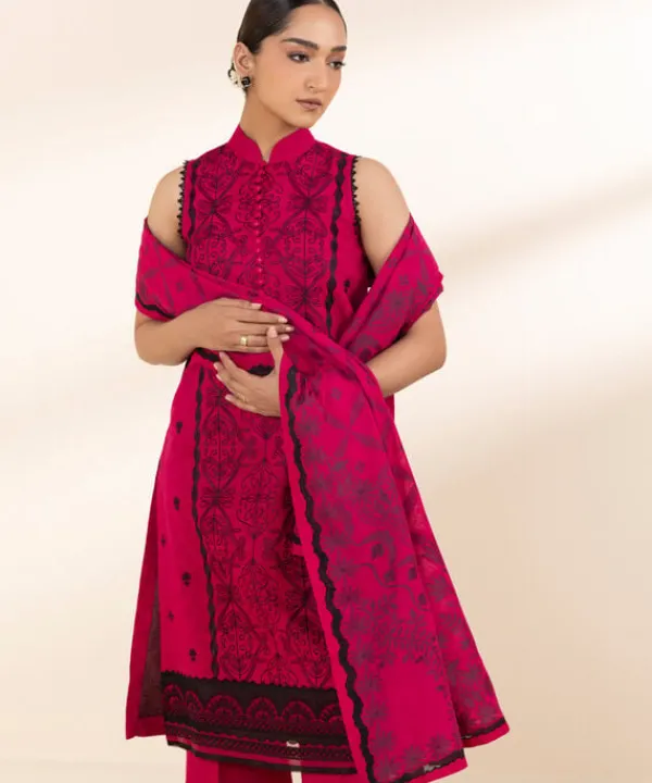 Best Sapphire 3 Piece - Embroidered Cotton Jacquard Suit