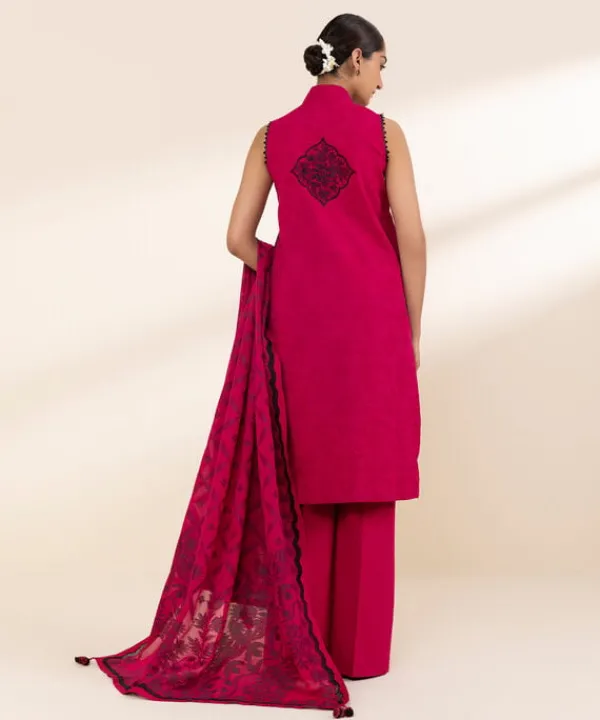 Best Sapphire 3 Piece - Embroidered Cotton Jacquard Suit