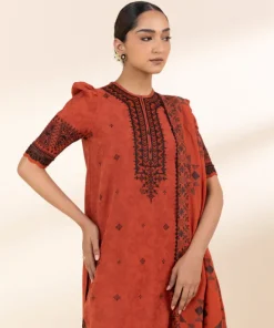 Hot Sapphire 3 Piece - Embroidered Cotton Jacquard Suit
