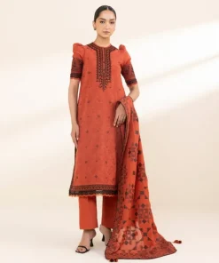 Hot Sapphire 3 Piece - Embroidered Cotton Jacquard Suit