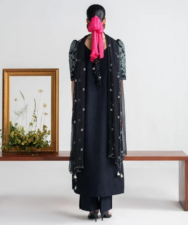 Sale Sapphire 3 Piece - Embroidered Cotton Jacquard Suit