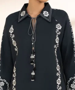Hot Sapphire 3 Piece - Embroidered Cotton Suit