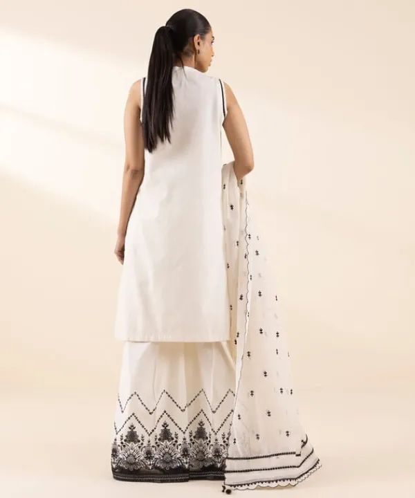 Best Sapphire 3 Piece - Embroidered Cotton Jacquard Suit