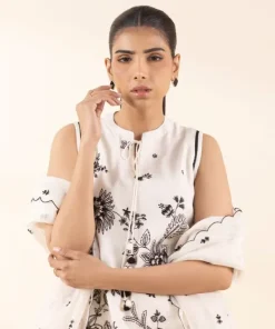 Best Sapphire 3 Piece - Embroidered Cotton Jacquard Suit