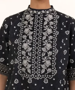 Hot Sapphire 2 Piece - Embroidered Cotton Suit