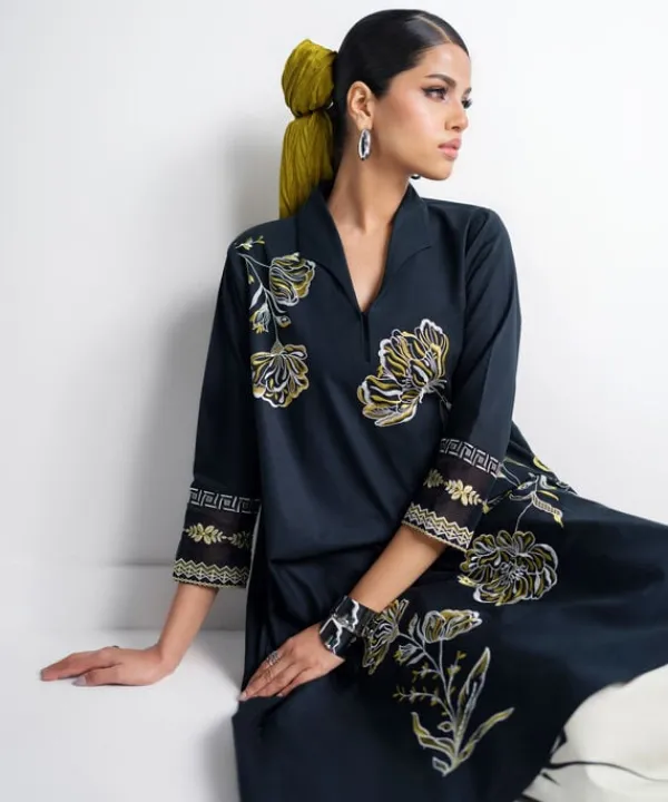 Fashion Sapphire 2 Piece - Embroidered Cotton Suit