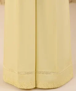 Clearance Sapphire 3 Piece - Embroidered Cotton Satin Suit Light YellowDupatta