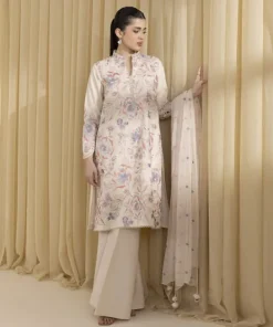 Sale Sapphire 3 Piece - Embroidered Cotton Suit Off WhiteDupatta