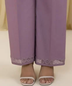 New Sapphire 3 Piece - Embroidered Cotton Jacquard Suit PurpleDupatta