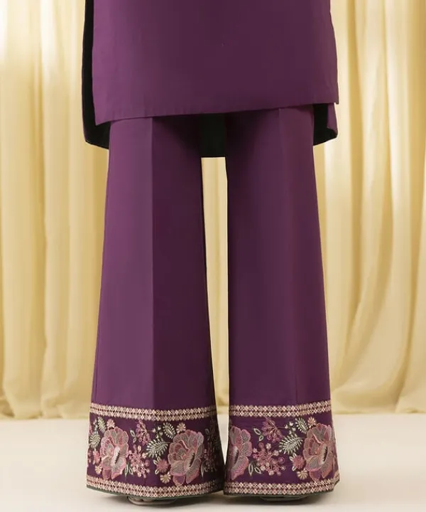 Outlet Sapphire 3 Piece - Embroidered Crosshatch Suit MagentaDupatta