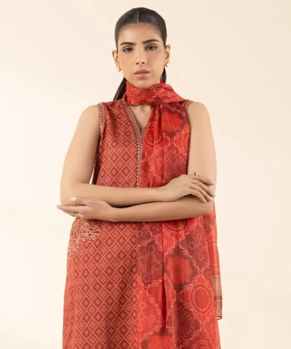 Hot Sapphire 3 Piece - Embroidered Dobby Suit