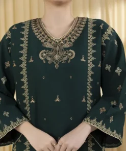 Sale Sapphire 3 Piece - Embroidered Dobby Suit GreenDupatta