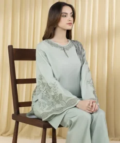 Discount Sapphire 3 Piece - Embroidered Dobby Suit Pistachio GreenDupatta