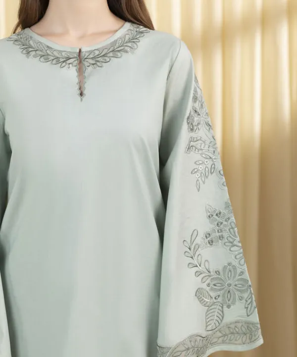 Discount Sapphire 3 Piece - Embroidered Dobby Suit Pistachio GreenDupatta