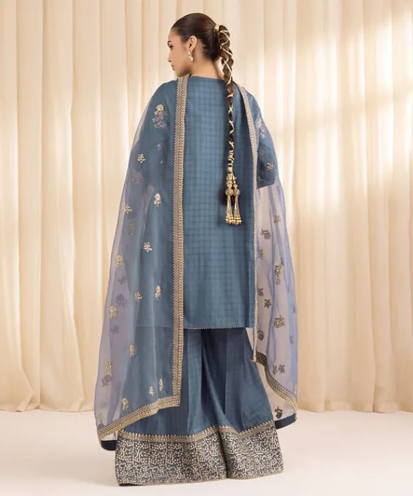 Discount Sapphire 3 Piece - Embroidered Dobby Suit Blue