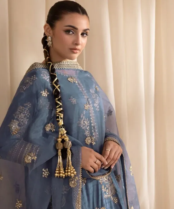 Discount Sapphire 3 Piece - Embroidered Dobby Suit Blue
