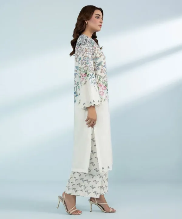 Fashion Sapphire 2 Piece - Embroidered Lawn Suit White