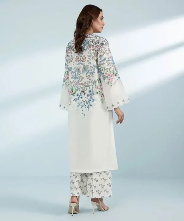 Fashion Sapphire 2 Piece - Embroidered Lawn Suit White