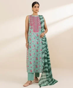 Hot Sapphire 3 Piece - Embroidered Lawn Suit