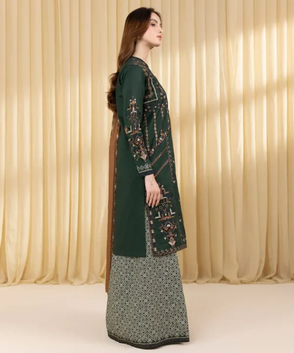 Best Sapphire 3 Piece - Embroidered Lawn Suit GreenDupatta