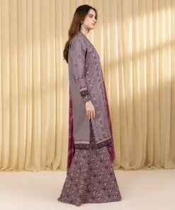 Fashion Sapphire 3 Piece - Embroidered Lawn Suit MauveDupatta