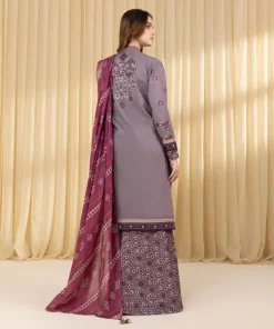Fashion Sapphire 3 Piece - Embroidered Lawn Suit MauveDupatta