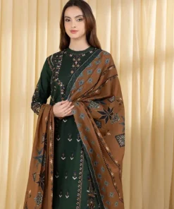 Online Sapphire 3 Piece - Embroidered Lawn Suit GreenDupatta