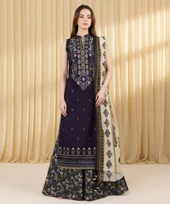 Best Sapphire 3 Piece - Embroidered Lawn Suit PurpleDupatta