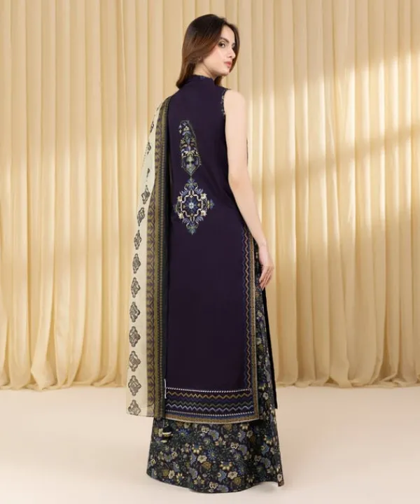 Best Sapphire 3 Piece - Embroidered Lawn Suit PurpleDupatta
