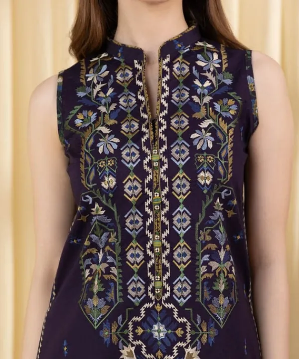 Best Sapphire 3 Piece - Embroidered Lawn Suit PurpleDupatta