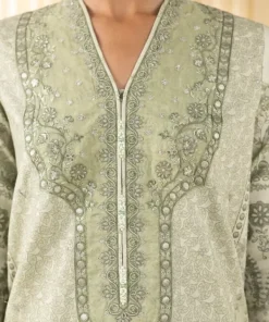 Outlet Sapphire 3 Piece - Embroidered Lawn Suit Pistachio GreenDupatta