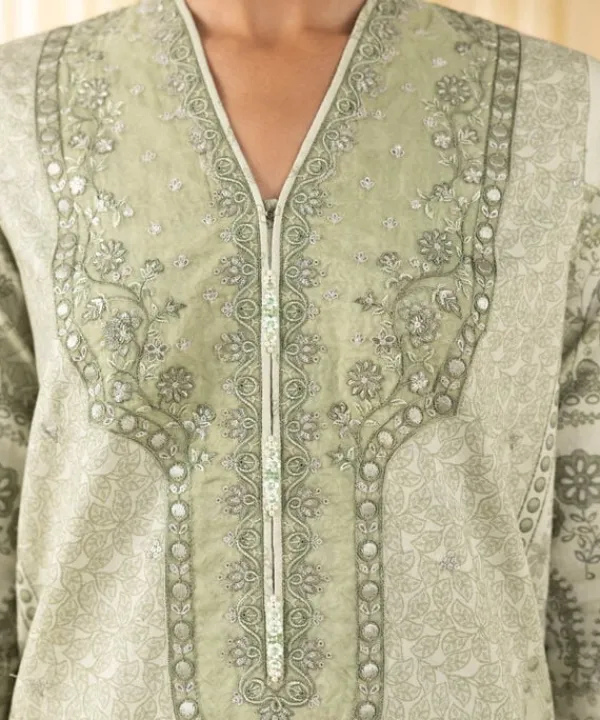 Outlet Sapphire 3 Piece - Embroidered Lawn Suit Pistachio GreenDupatta