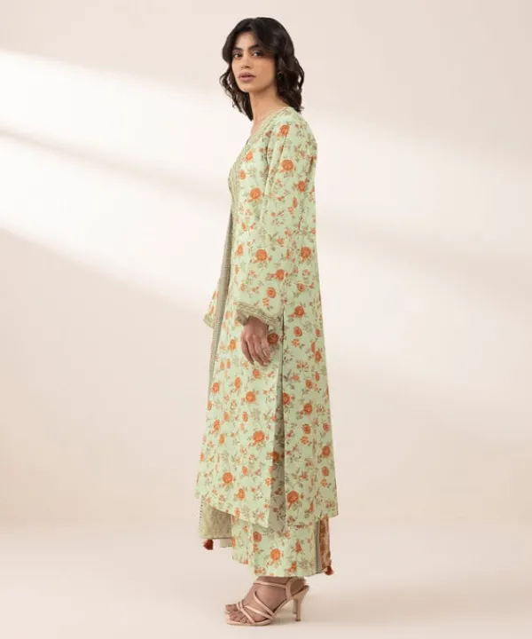 Sale Sapphire 3 Piece - Embroidered Lawn Suit BeigeDupatta