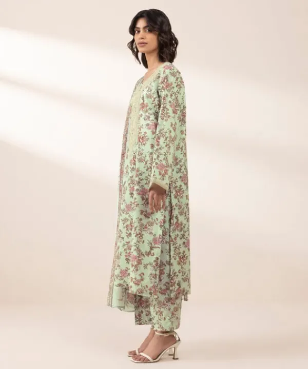 Sale Sapphire 3 Piece - Embroidered Lawn Suit GreyDupatta