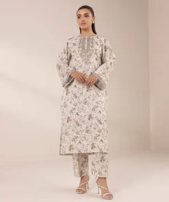 New Sapphire 2 Piece - Embroidered Lawn Suit Creamy BeigeTrouser