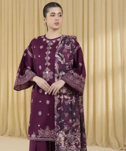 Fashion Sapphire 3 Piece - Embroidered Lawn Suit MagentaDupatta