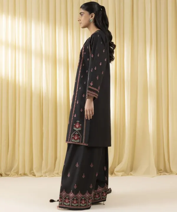Fashion Sapphire 3 Piece - Embroidered Lawn Suit BlackDupatta