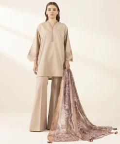 Outlet Sapphire 2 Piece - Embroidered Lawn Suit BeigeDupatta