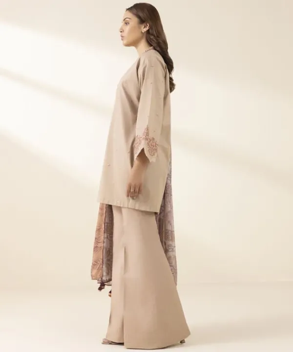 Outlet Sapphire 2 Piece - Embroidered Lawn Suit BeigeDupatta