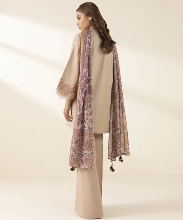 Outlet Sapphire 2 Piece - Embroidered Lawn Suit BeigeDupatta