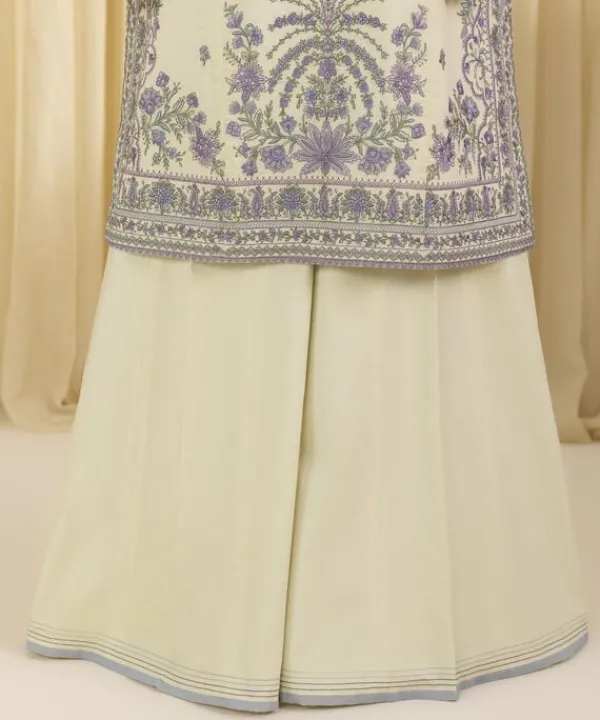 Discount Sapphire 3 Piece - Embroidered Lawn Suit Off WhiteDupatta