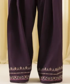 Online Sapphire 3 Piece - Embroidered Lawn Suit Dark PurpleDupatta